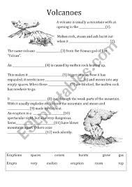Following The What Is A Volcano Sheet Here Is A Fill In The Gaps Text On The Subject Volcanoes Volcano Vocabulary Worksheets Worksheets