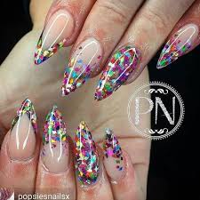 Image Result For Chrome Stiletto Nails Design Mirror Confetti Nails Stiletto Nails Designs Bling Nails