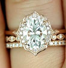 2ct Moroccan 18k Wedding Set Wedding Rings Vintage Wedding Rings Unique Gorgeous Engagement Ring