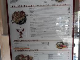 Pedra Alta La Carte Des Fruits De Mer Picture Of Pedra Alta Boulogne Billancourt Tripadvisor