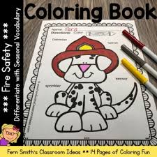 Only the dog coloring page will print. Fire Safety Coloring Pages With Differentiated Vocabulary Dollar Deal