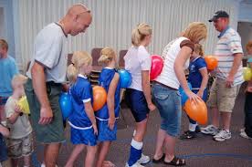 These game ideas for relay races can be easily played in a sports hall or on the grass. Balloon Train Lynnae Allred