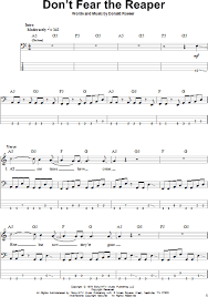 The line '40,000 men and women every. Don T Fear The Reaper Bass Tab Zzounds
