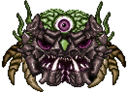Cthulhu's eye flew out, hence the eye of cthulhu, then his brain for the brain of cthulhu, becoming skeletron. Ocram Animated 2 Gif Video Terrarium Terraria Memes Geek Culture