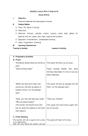 Detailed Lesson Plan In Science Iii Grade Iii Arts I Objective Draw And Describe Lesson Plan Examples Science Lesson Plans Elementary Science Lesson Plans