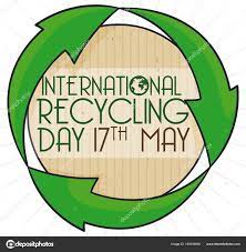 Commemorative Recycled Label Recycle Arrows Reminder Message International Recycling Day Round Labels Commemoration Labels