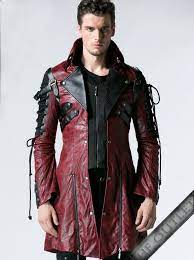 Kay Michaels Goth Matrix Men S Stylish Trench Coat Steampunk Gothic Leather Leather Jacket Jackets Men Fashion Leather Jacket Men