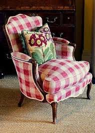 Red Buffalo Checked Chair French Country This Makes Me Want At Least One Chair In My Yellow Buffalo French Country Furniture Furniture Upholstered Furniture