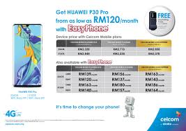 There are four primary plans including celcom first glod plus 98, gold supreme 128, platinum 148 and platinum plus 188 postpaid plan. Get Huawei P30 Pro From As Low As Rm120 Per Month With Celcom S Easyphone Pokde Net