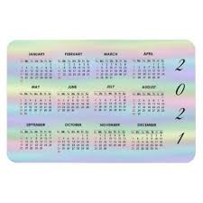 Pastel Rainbow Holographic 2021 Calendar Magnet Zazzle Com Pastel Rainbow 2021 Calendar Magnetic Calendar