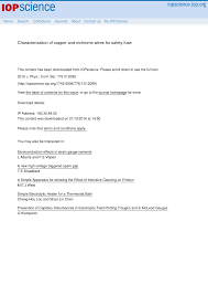 Pdf Characterization Of Copper And Nichrome Wires For