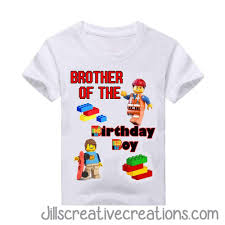 brother of the birthday boy building blocks t shirt in 2019