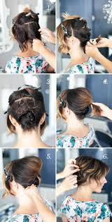 To enhance your elegance, you can try styling an updo. Pretty Simple Updo For Short Hair Camille Styles Hair Styles Short Hair Updo Short Wedding Hair