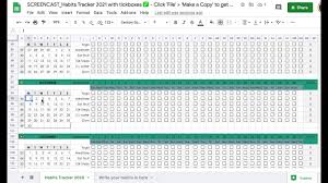 Check spelling or type a new query. How I Made Habit Tracker 2021 Google Sheets Template Screencast At 4x Speed Youtube