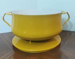 Vintage Dansk Yellow Enamel Kobenstyle 3 Qt Dutch Oven Pot w Trivet Lid  France | eBay
