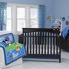 Mickey mouse & friends mickey mouse toddler bedding set. Amazon Com Disney Baby Mickey Mouse Best Friends Blue 3 Piece Crib Bedding Set Comforter Fitted Crib Sheet Dust Ruffle Baby Bedding Gift Sets Baby