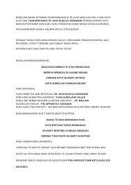 Teks ucapan perasmian futsal 2011 these. Teks Pengacara Majlis Graduasi