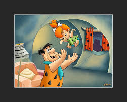 Flintstones "fred Tossing Pebbles" Fine Art L.e. Giclee
