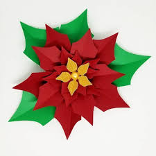 Instant Download Svg Pdf Template Diy Paper Flowers Poinsettia Paper Flower For Wreath Backd Paper Flowers Paper Flowers Diy Paper Christmas Decorations