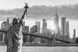 The statue of liberty liberty enlightening the world (french: Statue Liberty And New York City Skyline In Black And White Stock Photo Picture And Royalty Free Image Image 104444904