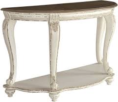 Realyn White And Brown Sofa Table In 2020 Sofa Table Ashley Furniture Sofa Tables