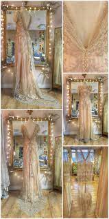 Beaded Tulle Couture Wedding Dress In Pale Gold And Antique Silver Art Deco Wedding Dress Deco Wedding Dress Wedding Dress Couture
