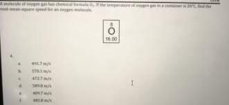 A mole of a molecular compound contains 6 x 1023 molecules. Solved A Molecule Of Oxygen Gas Has Chemical Formula 02 Chegg Com