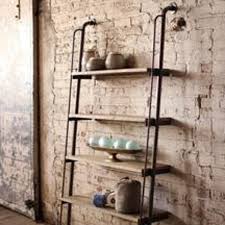Kalalou Leaning Wood And Metal Wall Shelving Unit Wall Shelving Units Metal Shelving Units Shelving Unit