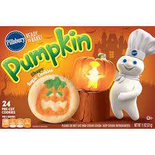 Nutrition facts label for pillsbury, chocolate chip cookies, refrigerated dough. Save On Pillsbury Ready To Bake Sugar Cookie Dough Pumpkin Shape Pre Cut 24 Ct Order Online Delivery Stop Shop