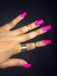 How to do acrylic nails. Hot Pink Long Square Nails Nailstip