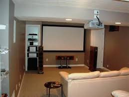 Interior Cool Brown Small Basement Tv Room Design Mixed With White Lighting Also Sofa Design High Functi Basement Ceiling Basement Tv Rooms Small Home Theaters