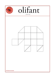 Mozaiek Voorbeeldkaart Olifant Groot Formaat Zwart Wit Olifant Mozaiek De Dierentuin