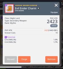 Nightlord is the og cookie cutter signature class of maplestory (together with dk). Super Rare Mythic Secondary Weapon For Night Lord Evil Ender Charm 15 Max Sf Maplestory M Asia 2 Scania A2s Nl Toys Games Video Gaming In Game Products On Carousell