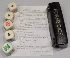 Also, there was evidence of dice used by early americans. Poker Dice Original Poker Is A Typical Bar Game Played With 5 Dice The Dice Markings Are 9 Clubs Or Spades 10 Hearts Or Diamonds Jack Queen King And Ace Clubs Or Spades Nowadays You Can Find Also Different Games With Different Markings Or