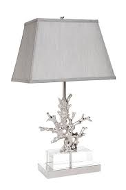 Coral Table Lamp Silver Beach House Lighting Beach Interior Style Coral Table