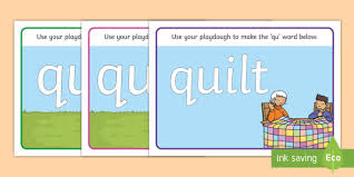 phase 3 qu sound playdough mats teacher made