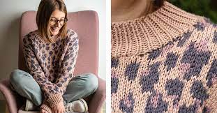 A luxurious mix of cotton for comfort, spandex for stretch, and modal for another layer of smooth, silky softness features: Luxe Leopard Knitted Sweater Free Knitting Pattern