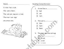 Phonic based reading comprehension : Reading Comprehension For Phonics Esl Worksheet By Nutcharat