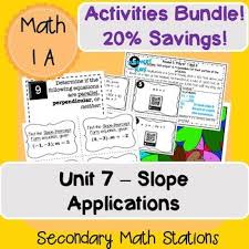 Unit 7 Slope Applications Activities Bundle Math Stations Word Problem Equations Secondary Math
