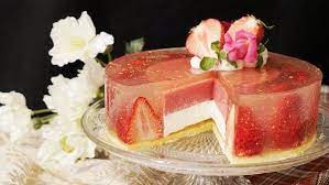 Luxury Strawberry Jelly Cake Recipe Strawberry Jelly Jelly Desserts Jelly Recipes