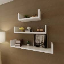 Woltu rg9230ws ensemble de étagère murale,étagère à livres, étagère de. 3 Etageres Murales En Forme De U En Mdf Blanc Pour Livres Dvd Photos Design Moderne Haute Qualite Pour Salon Cdiscount Maison