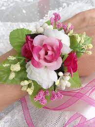 Wedding Flower Corsage Floral Bracelet Fuchsia White Rose Etsy