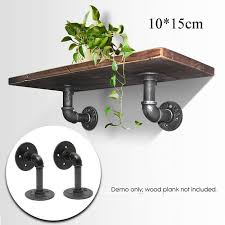 Équerre fabriquée en france et réalisée à la main nombre de trous de fixation : 2 Pcs Support Etagere Mural Retro En Metal Avec Vis Support Tablette Mural Style Industriel Rural 15cm X 10cm Sans Planche Cdiscount Maison