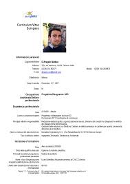 Cv europass modello da compilare modello template : Curriculum Vitae Esempi Europass