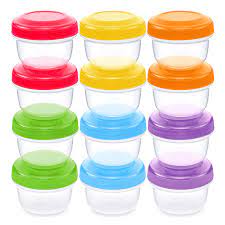 Amazon Com Weesprout Leakproof Baby Food Storage 12 Container Set Small Plastic Containers With Lids Lock In Freshness Nutrients Flavor Freezer Dishwasher Friendly 4oz Snack Container Baby
