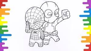 Free printable coloring pages and connect the dot pages for kids. Deapool Spiderman Coloring Pages Fun How To Color Spiderman And Deadpool Coloring Pages Youtube