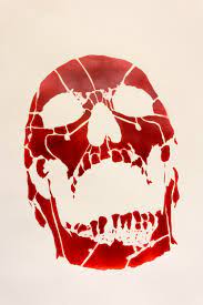 Red Skull Spray Paint 18x24 Stencils