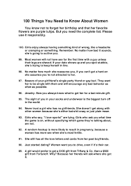 You'll kick those poisonous guys right out of your life. 100 Things You Need To Know About Women Pdf Ebook Download Free