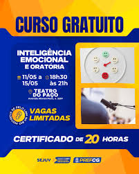 ✨ O futuro começa dentro de você! Participe do nosso Workshop de Inteligência Emocional e Oratória e desenvolva habilidades essenciais para se comunicar melhor, controlar emoções e se destacar em qualquer área