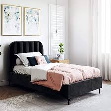 Dhp Camilla Upholstered Black Velvet Twin Bed Black Velvet Bed Wooden Bed Design Bed Design